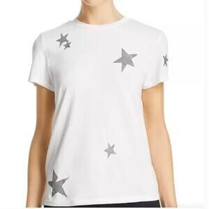 Pam & Gela 'Stars' Print Tee in SILVER STAR (S)